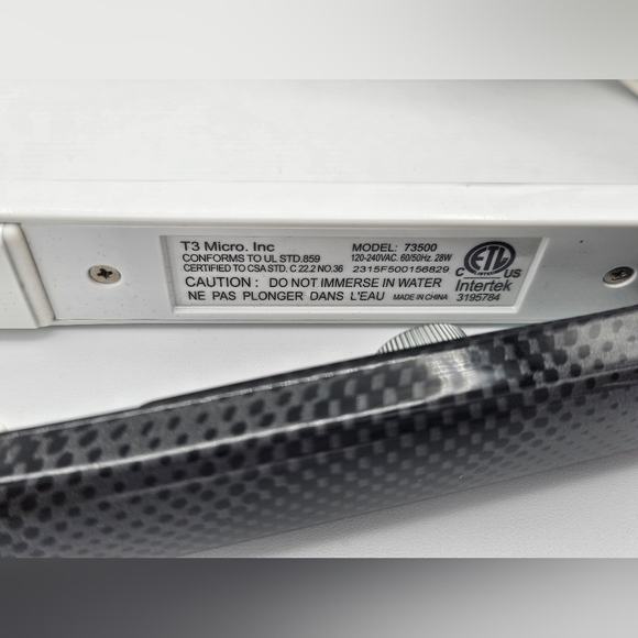 T3 Micro Model 73500 White/Black Flat Iron Hair Straightener - Tested - Picture 3 of 3